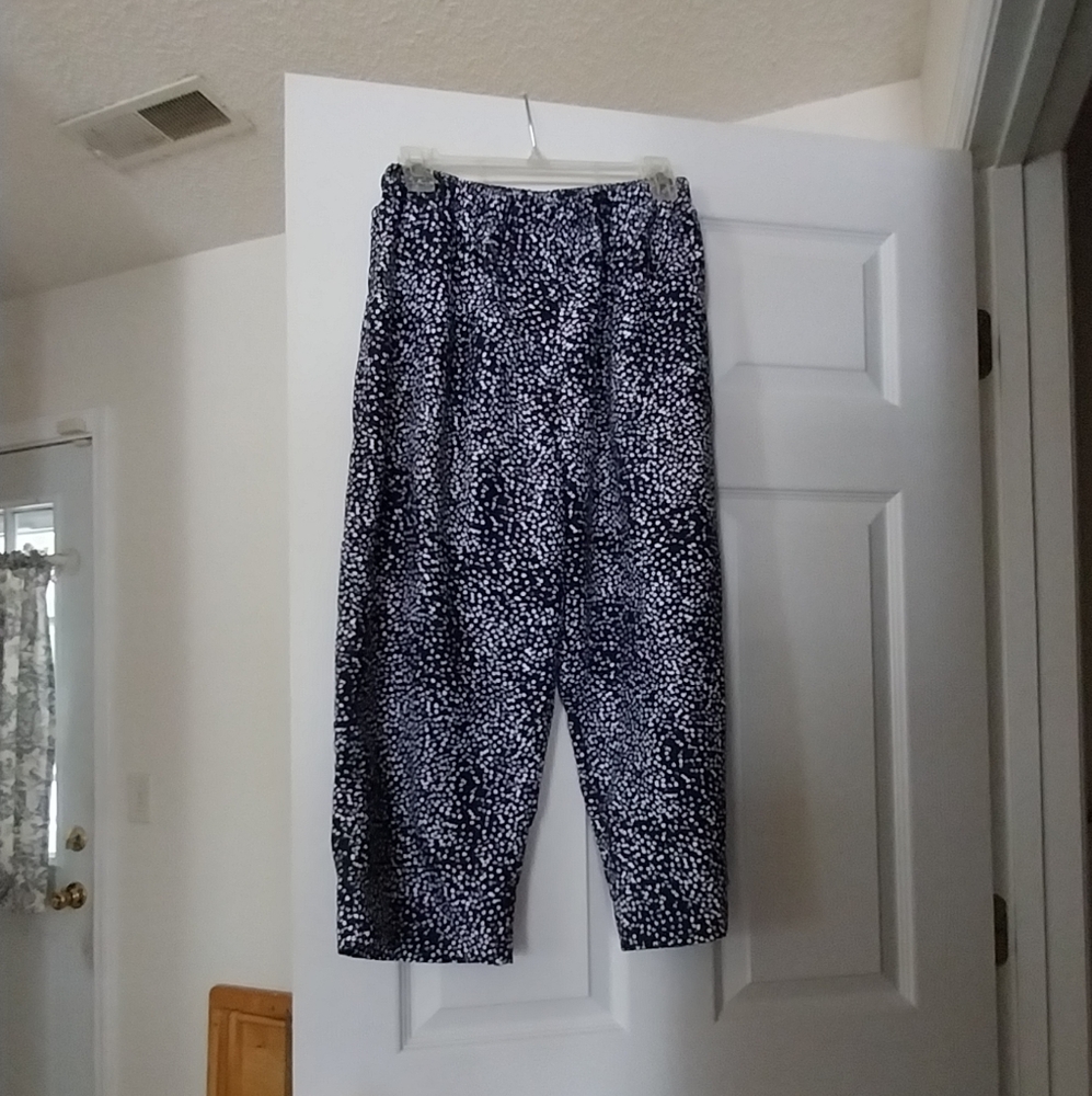 Women's navy and white Capri pants